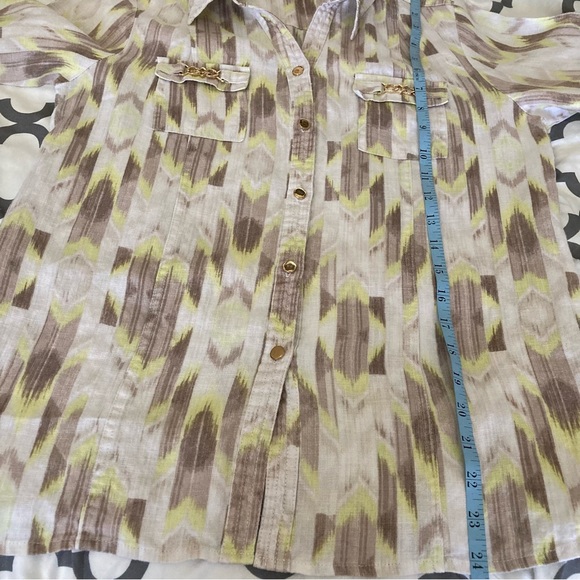 J M Collection Petite Linen Blouse Size 6P - Picture 11 of 12